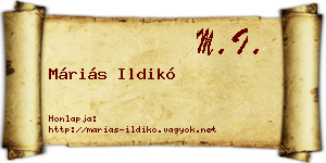 Máriás Ildikó névjegykártya